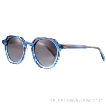 Schrägschatten Acetat polarisierte Sonnenbrille für Frauen